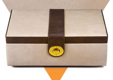 Customized Eco-friendly  jewellery storage box carrying case with 2 inter layer