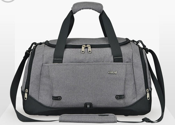 Linen and cotton blended fabric full nylon lining sports travel bag for men