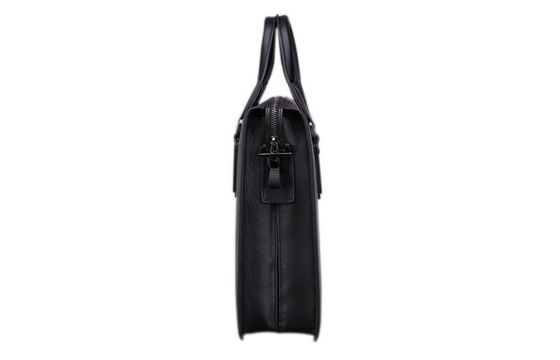 Black Mens Leather Business bags with Double Layer Folder Separator